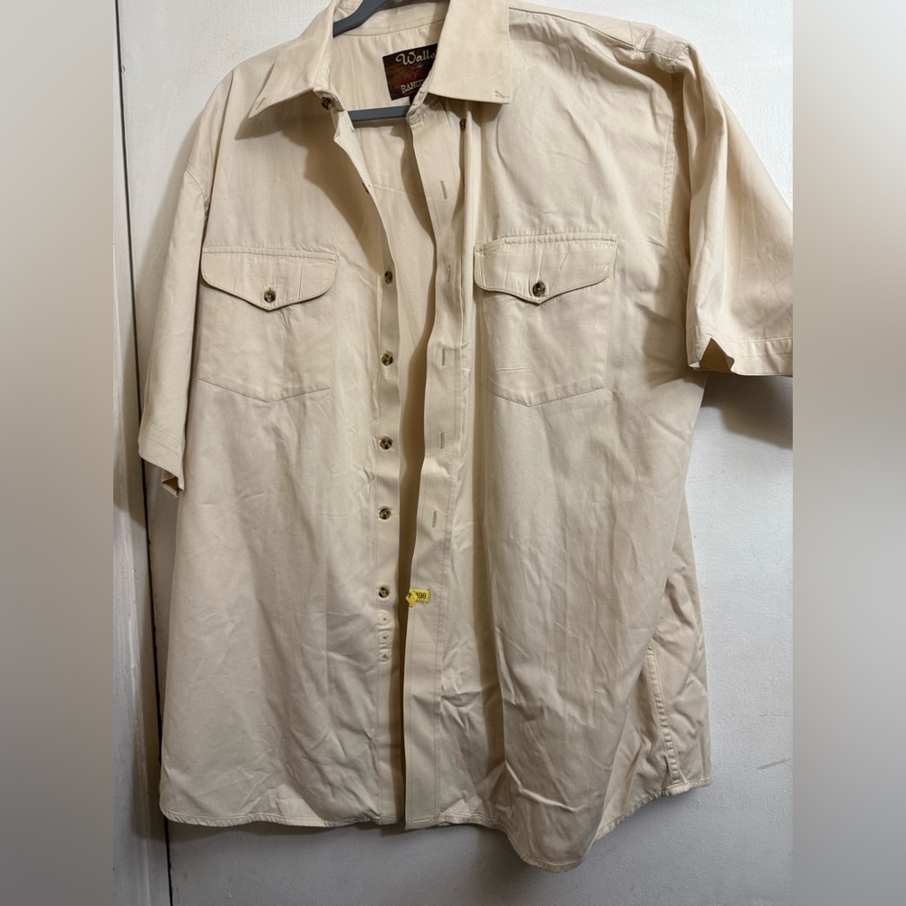 Walls Ranch Wear Cream Short Sleeves Button-Up Shirt Size XL‎